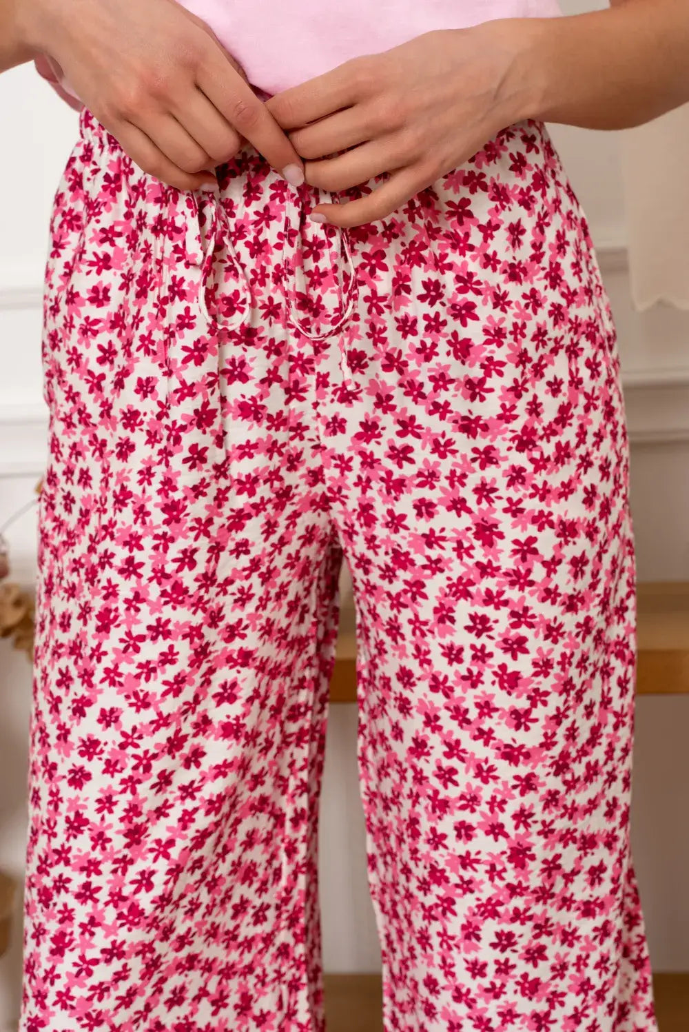 Wide Floral Bukse