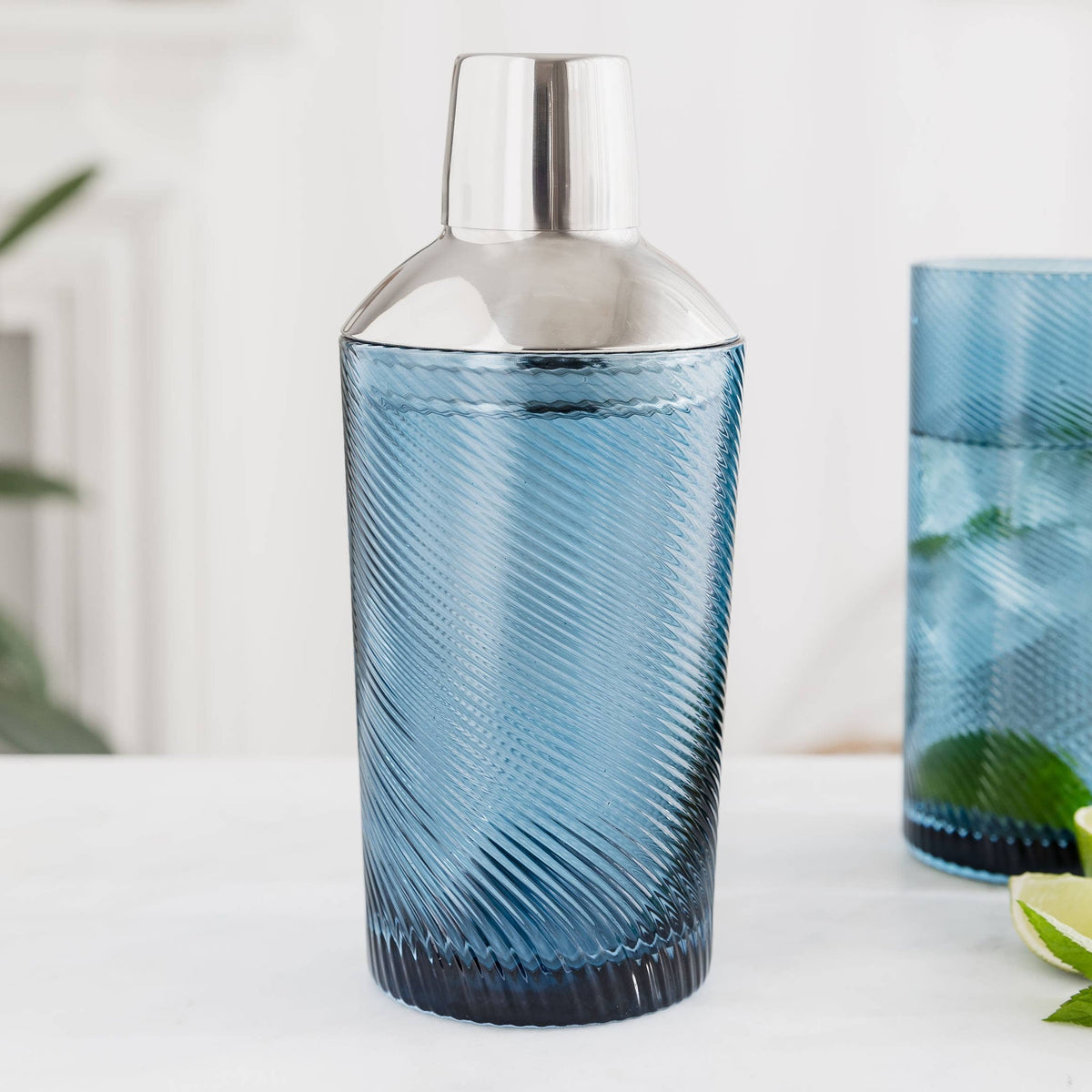 Blue Twist Cocktail Shaker