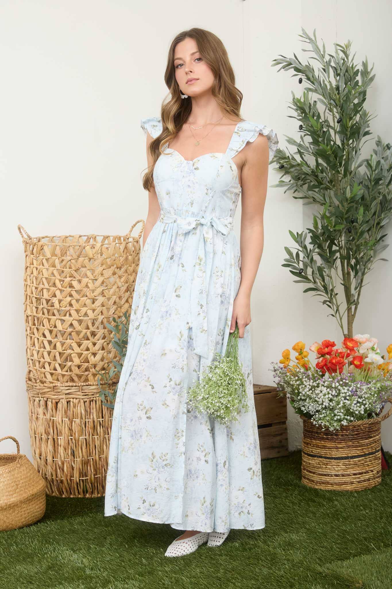Floral Corset Maxikjole