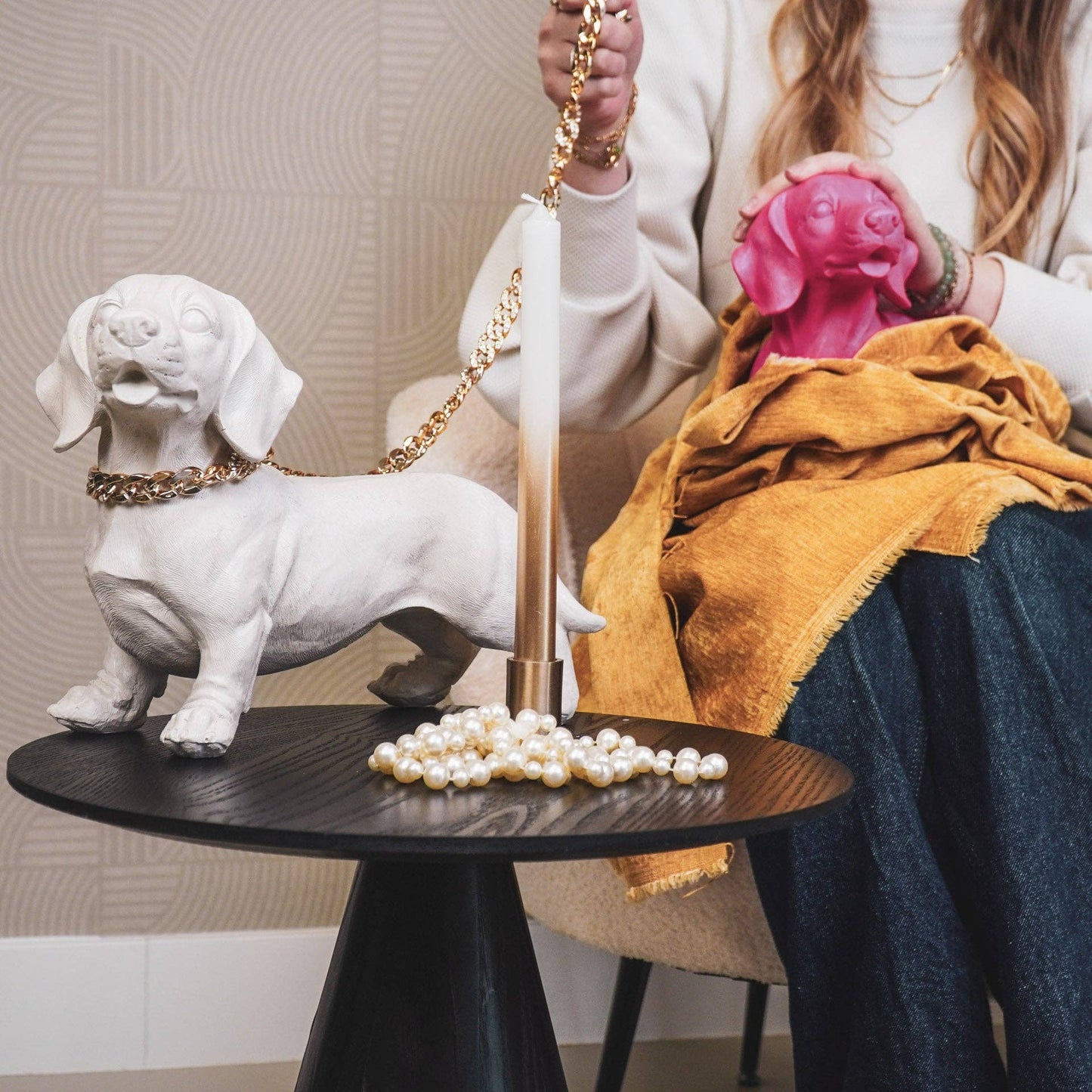Dachsfigur Rosa Liten