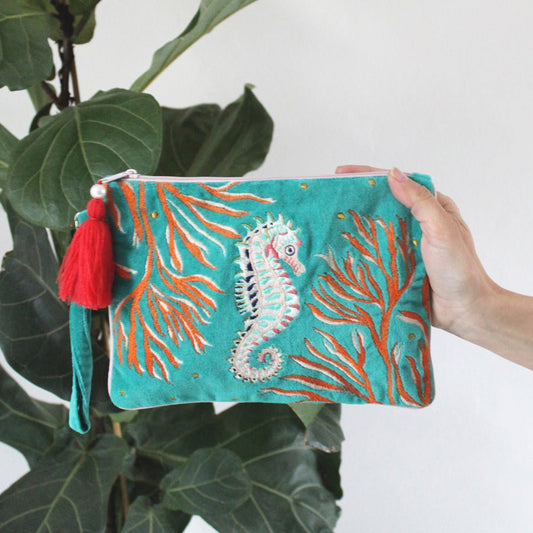Coral Seahorse Clutch