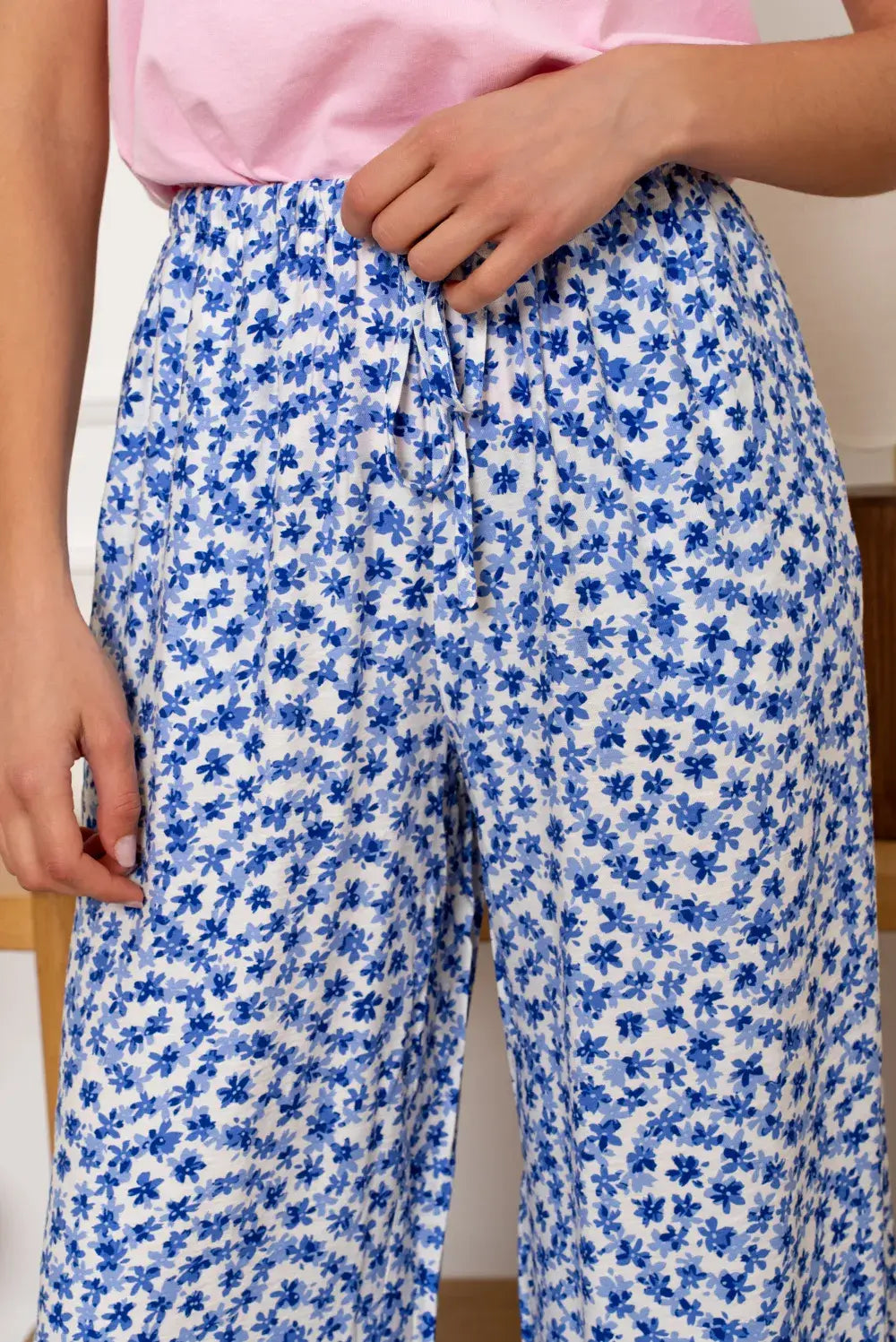 Wide Floral Bukse