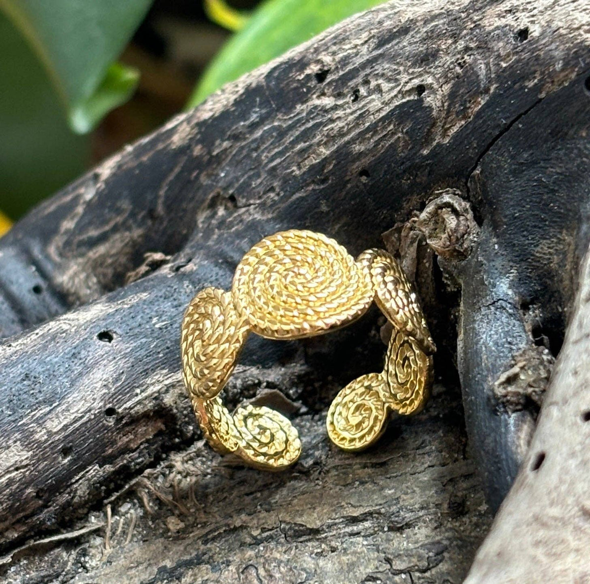 Textured Spiral Ring