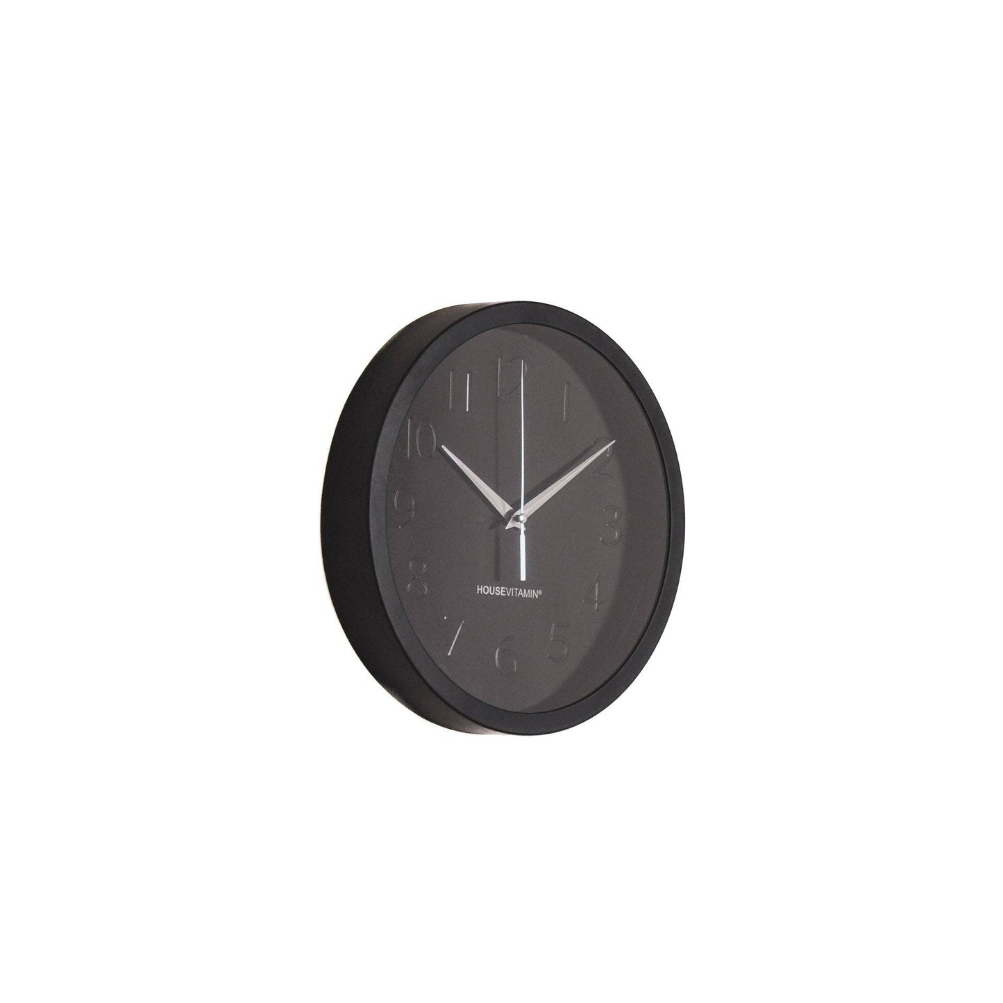 Veggklokke Metal Black