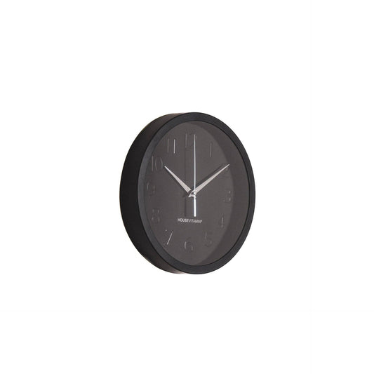 Veggklokke Metal Black