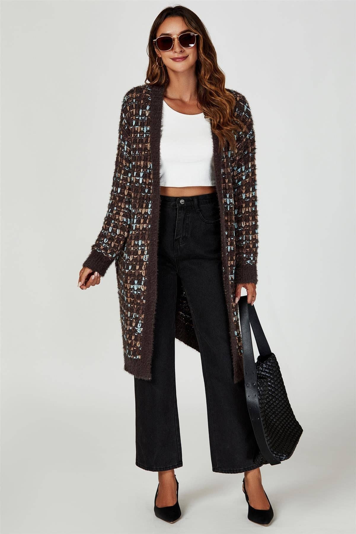 Boucle Check Cardigan
