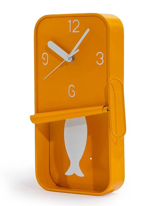 Orange Sardine Tin Wall Clock