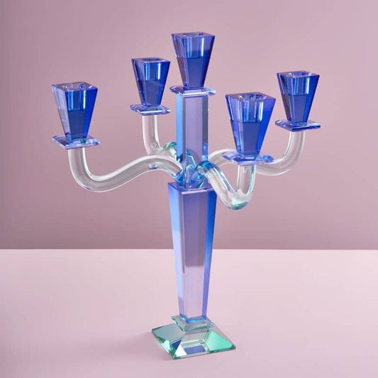 Fancy Crystal Candelabra Blue