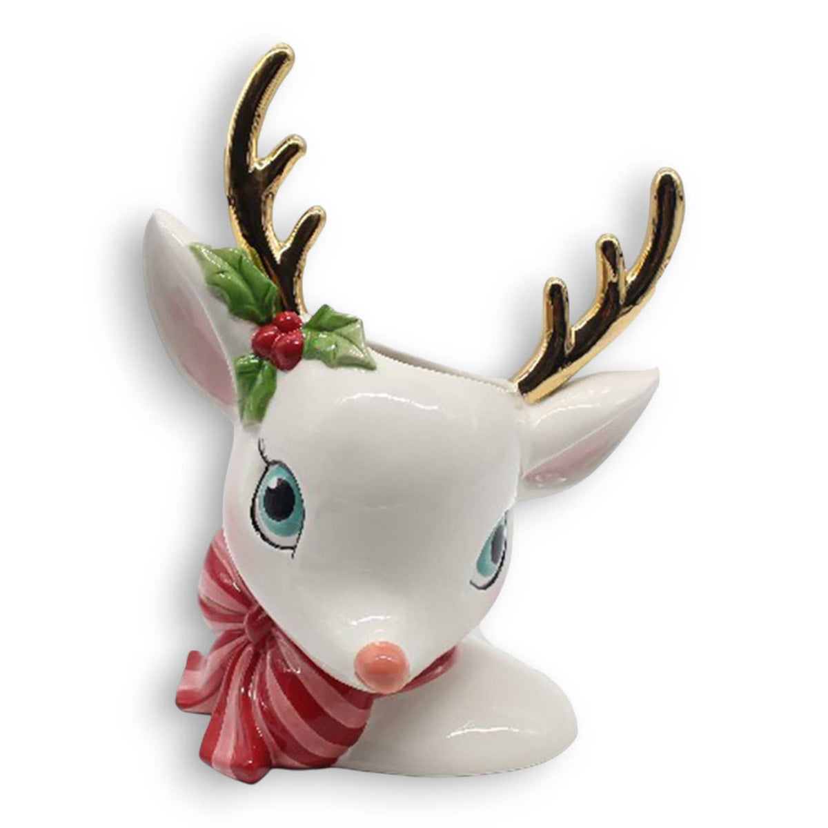 Retro Deer Head Vase Hvit