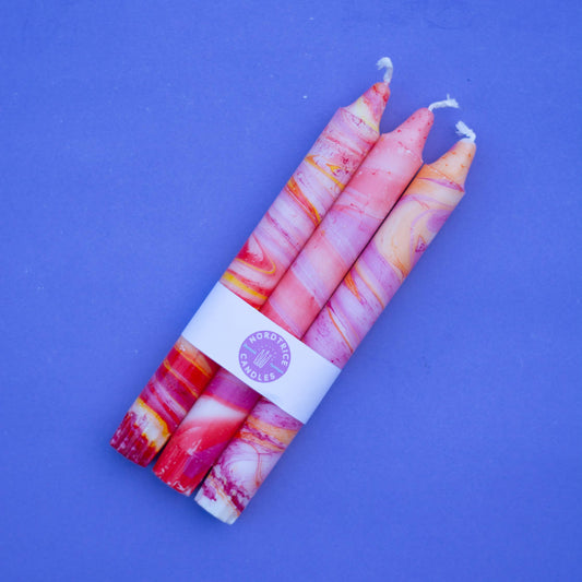 Red Marblemix Lys 3-pack