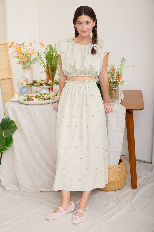 Floral Ruffle Midiskirt