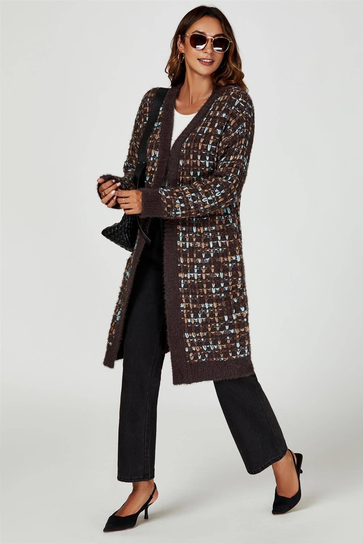 Boucle Check Cardigan