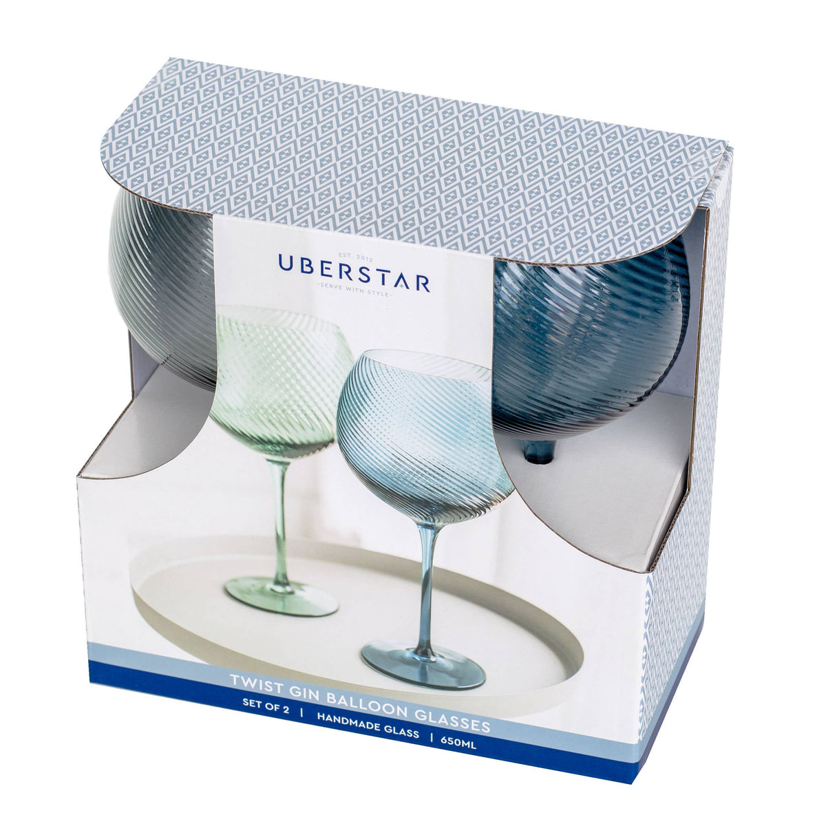 Twist Gin Glass Blue