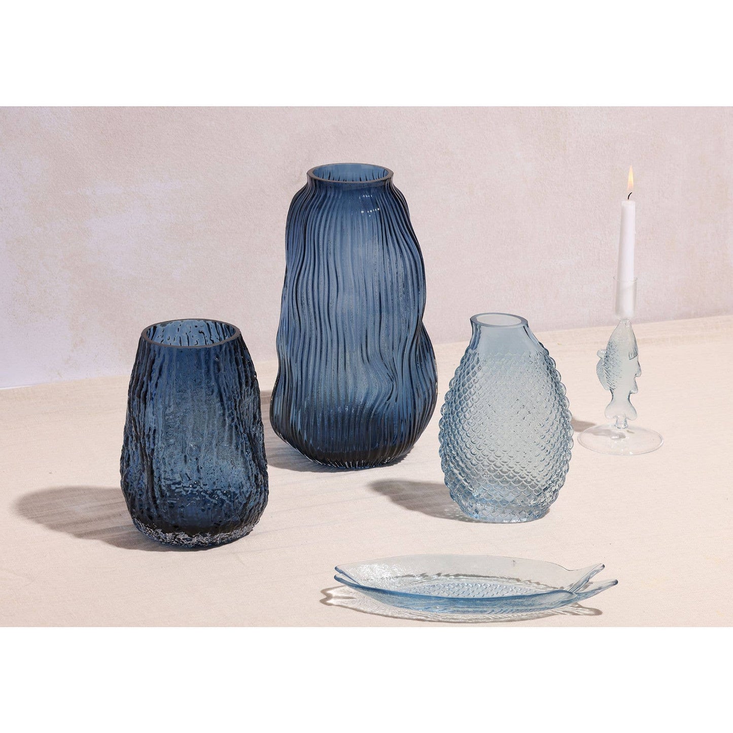 Blue Ridged Vase