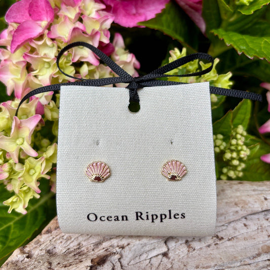 Pink Shell Stud Øredobber