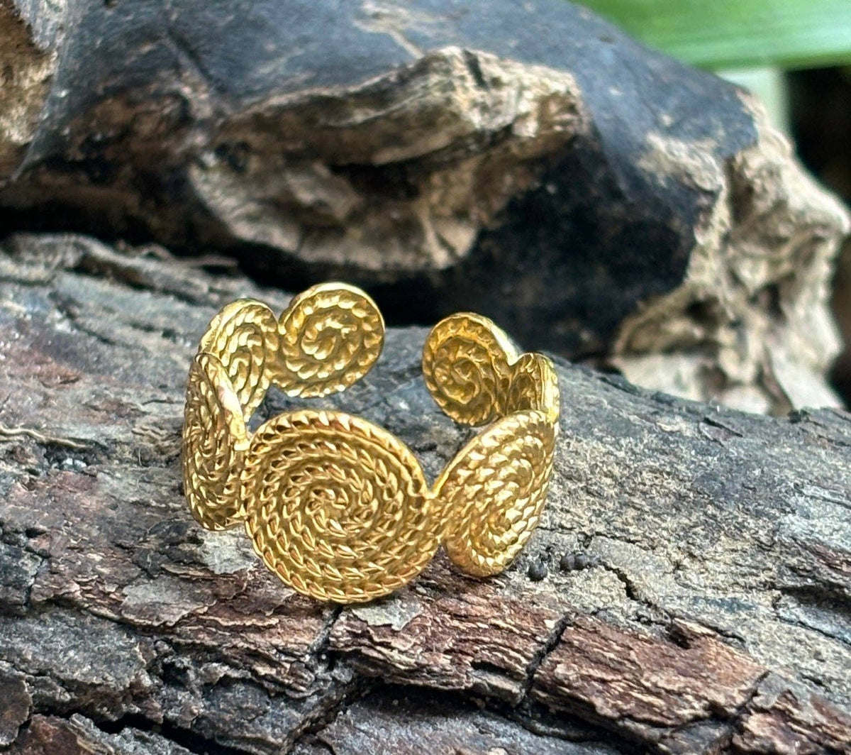 Textured Spiral Ring