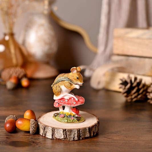 Mouse on Toadstool Smykkeskrin