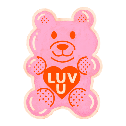 Pink Bear Klistremerke