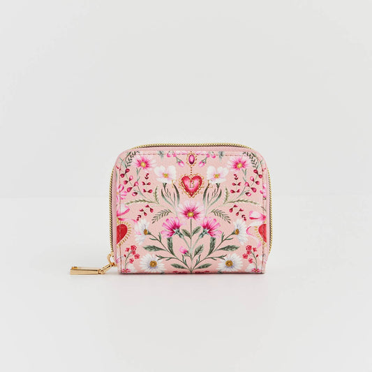 Floral Heart Pink Purse