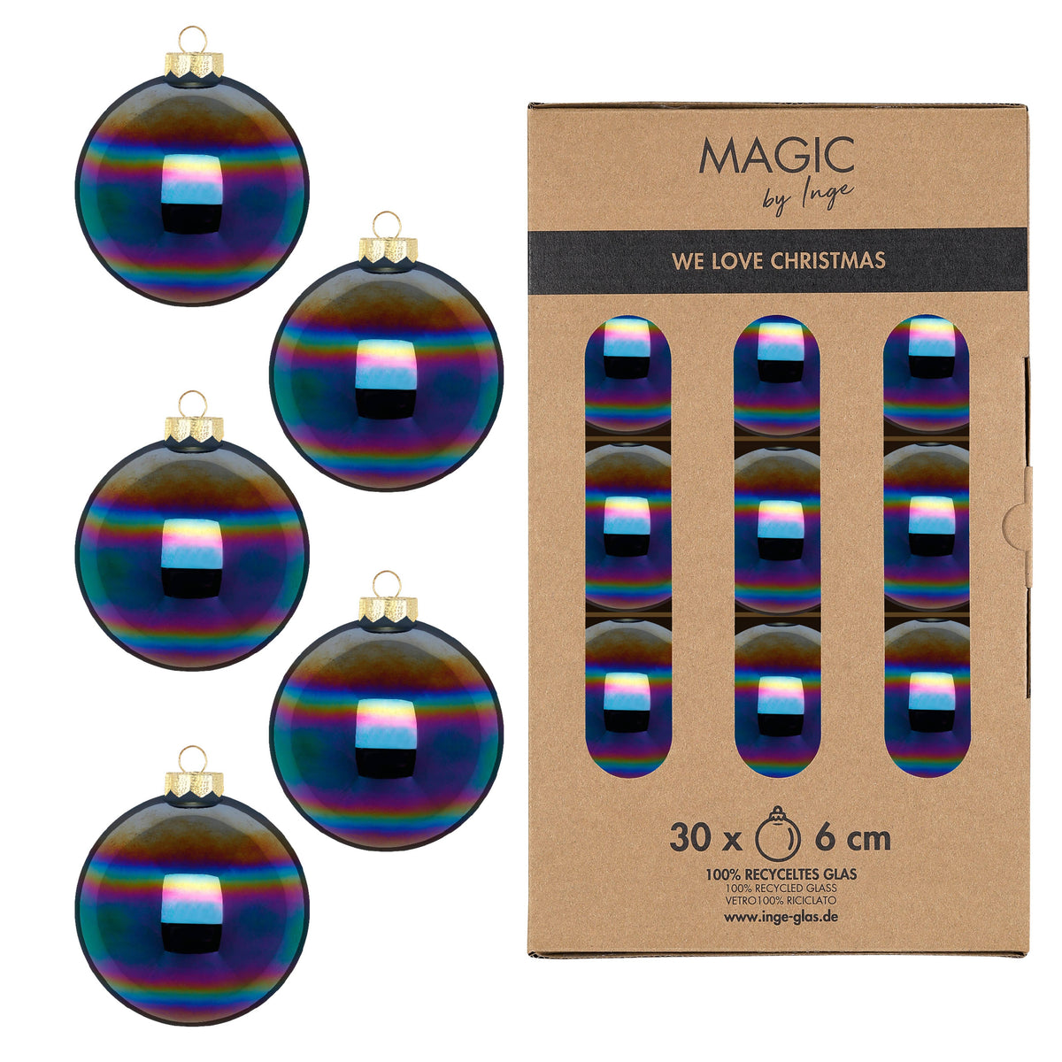 Glasskuler Dazzling Nights 6 cm