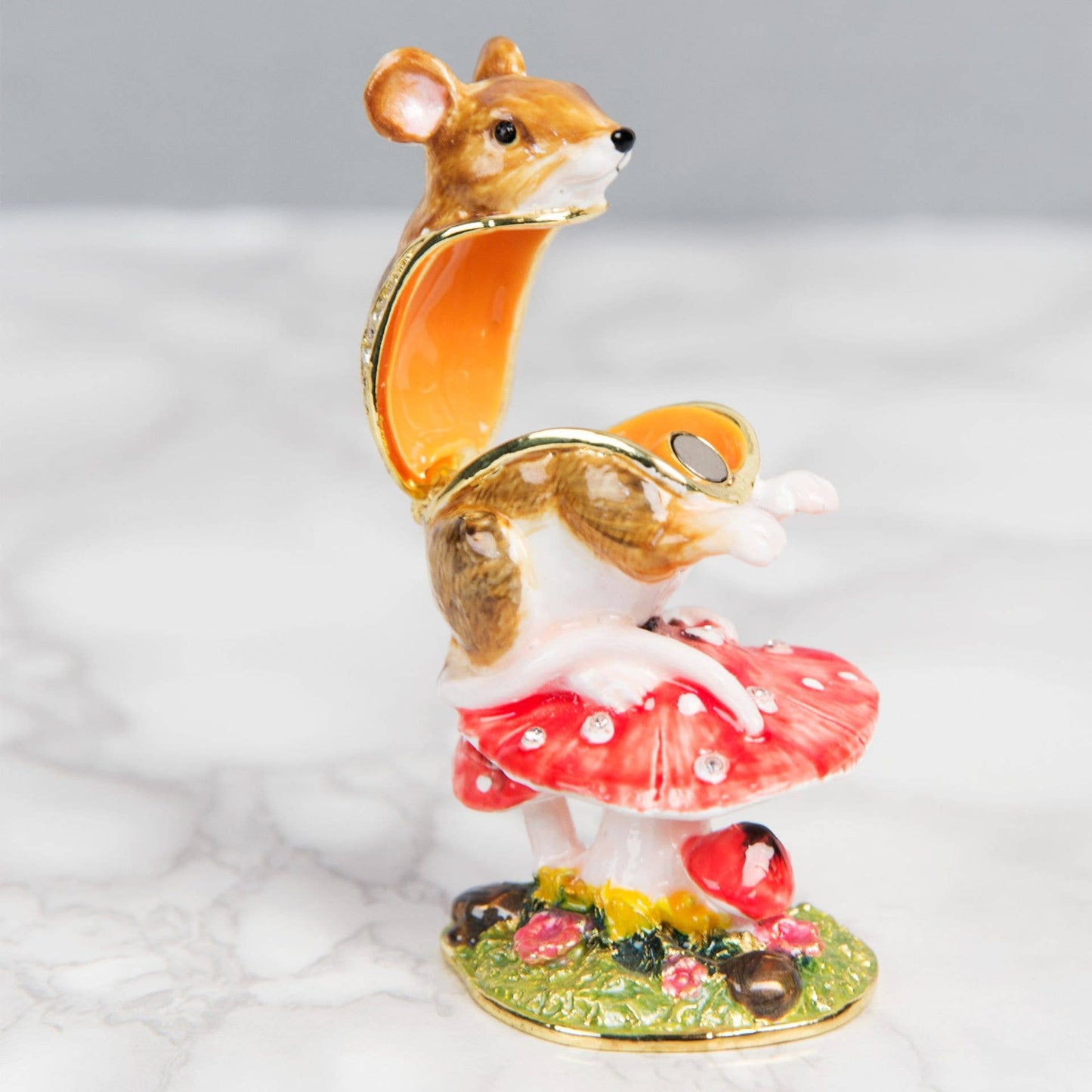 Mouse on Toadstool Smykkeskrin