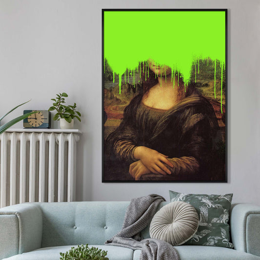 Drippy Mona Lisa Green Plakat