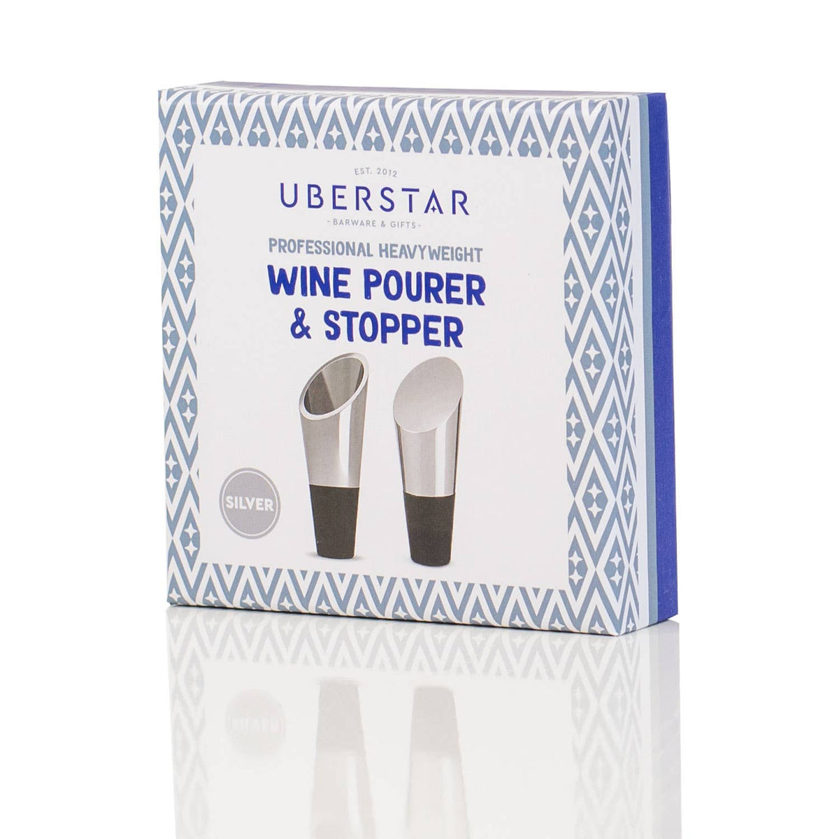 Wine Pourer and Stopper Duo Sølv