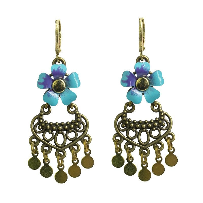 Sassy Blue Flowers Chandelier Ørepynt
